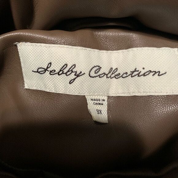 New Sebby Collection Brown Puffer Womens Full Zip Jacket Size 3X Plus - Picture 5 of 8